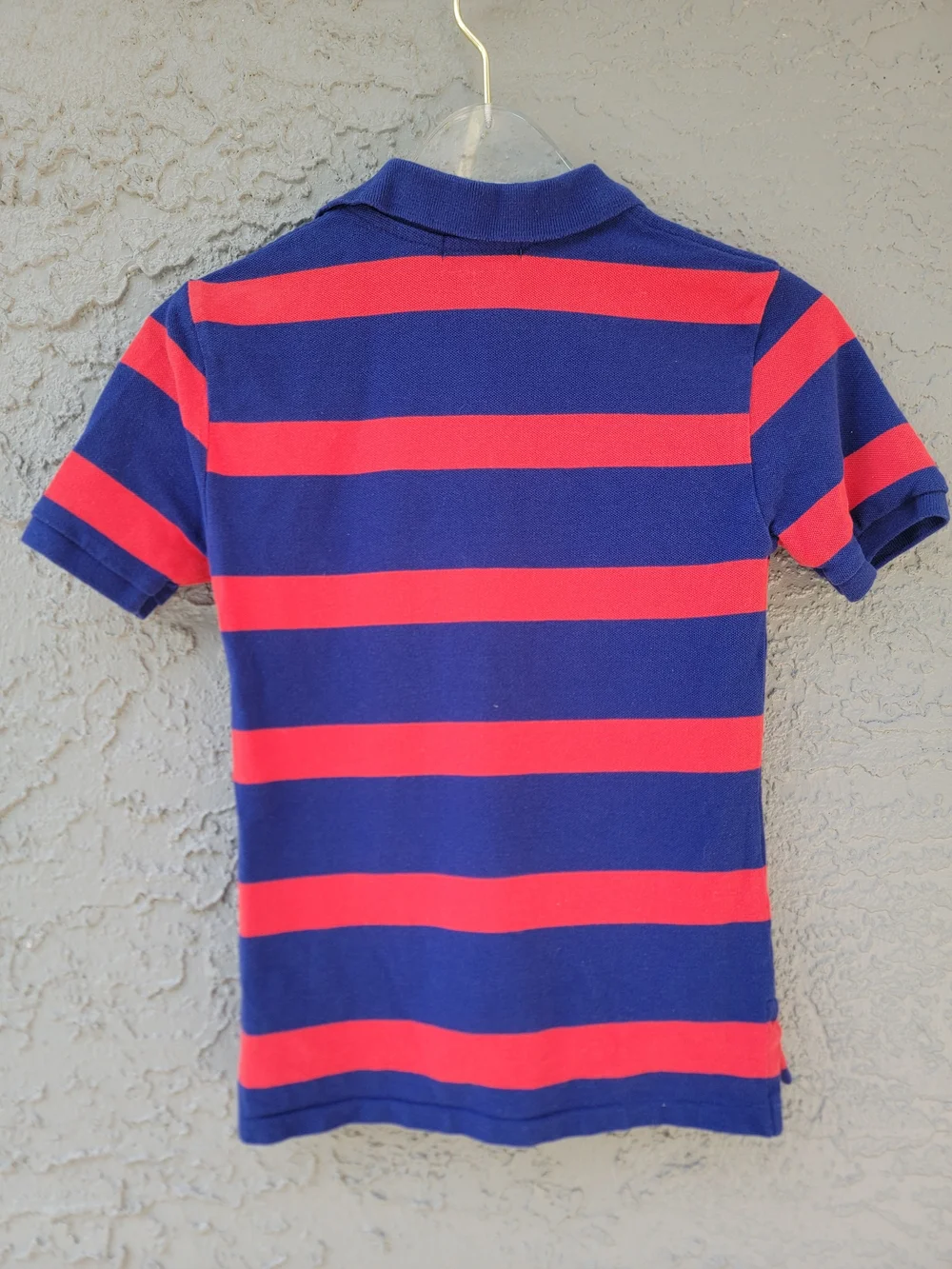 Polo Ralph Lauren Boys Size 8 Red Navy Stripe Cotton Polo Shirt Preppy kid BTS